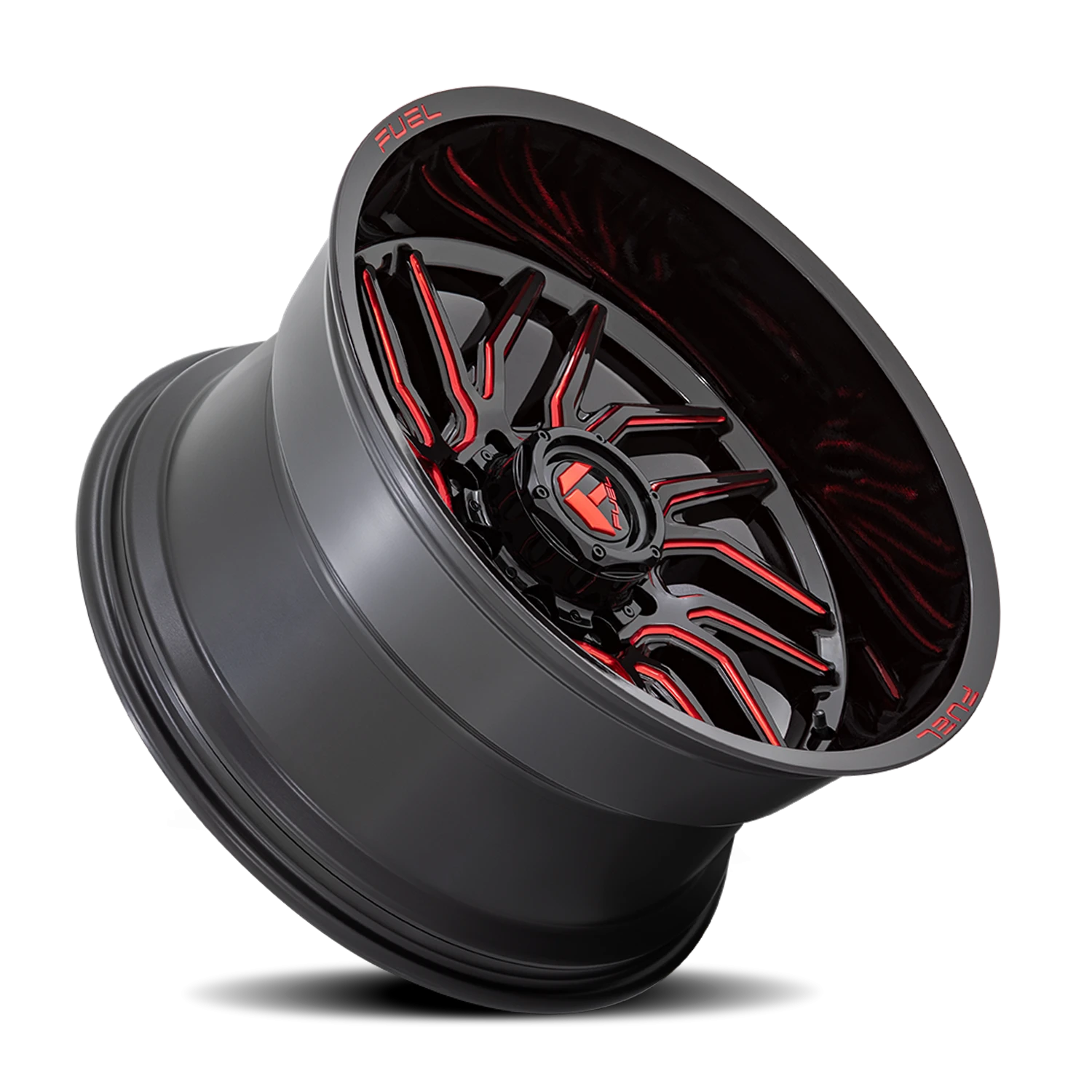 Fuel Hurricane 20x10" 6x139.7mm 106.1mm CB -18mm Gloss Black Red Milled
