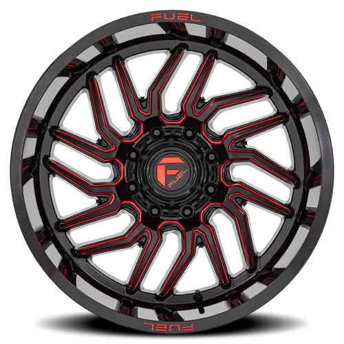 Fuel Hurricane 20x9 +1 6x135mm 87.1mm Gloss Black Red Milled