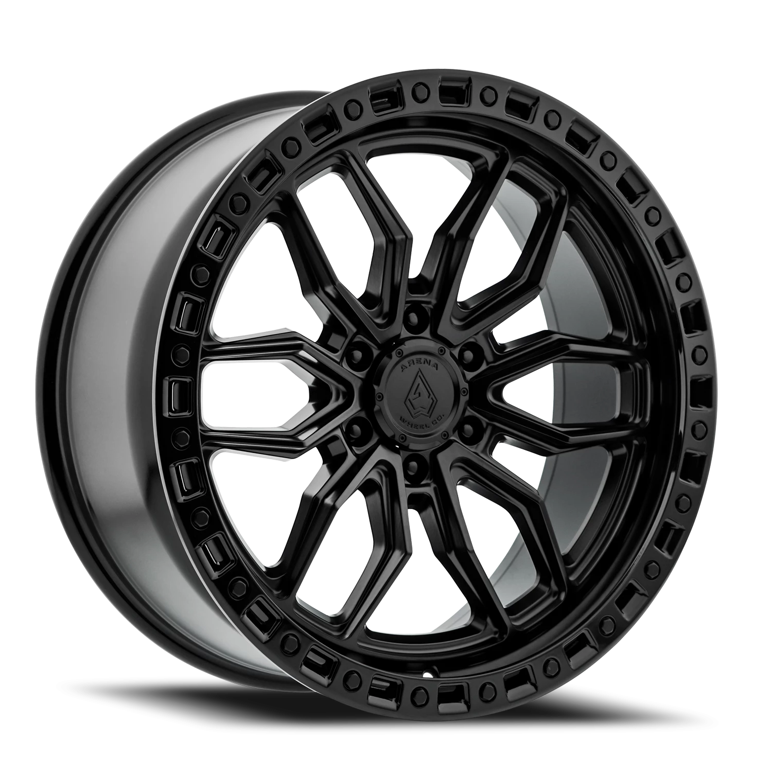 Arena Hustle 18x9" 6x139.7mm 106.1mm CB +1mm Satin Black Glossy Black Lip