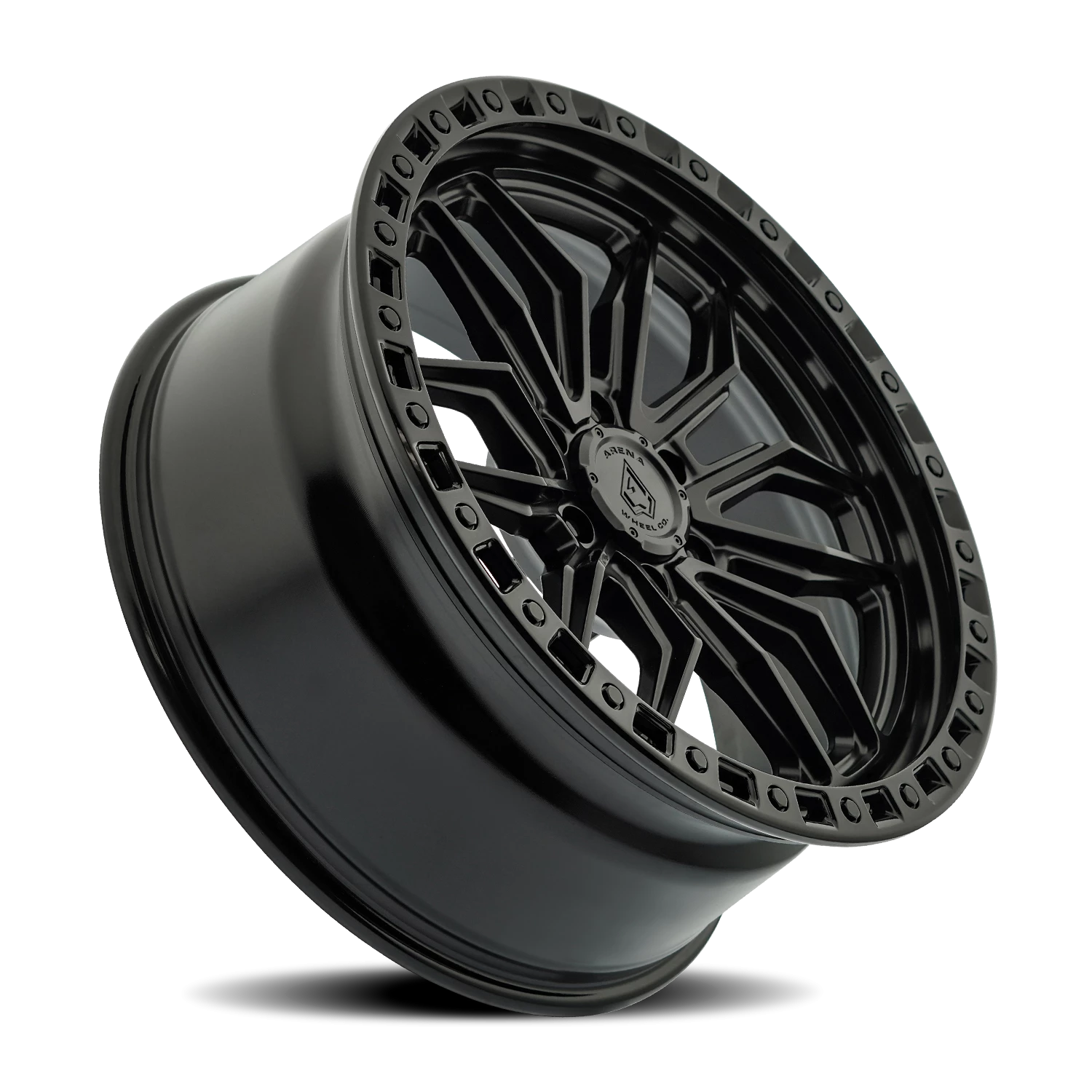 Arena Hustle 18x9" 6x139.7mm 106.1mm CB +1mm Satin Black Glossy Black Lip