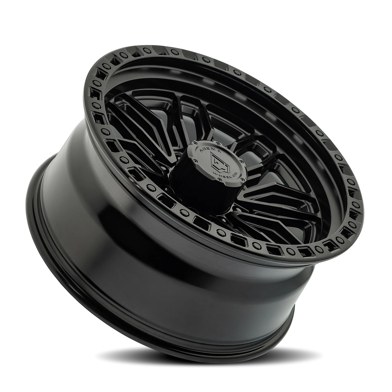 Arena Hustle 20x9" 8x180mm 124.2mm CB 0mm Satin Black Glossy Black Lip