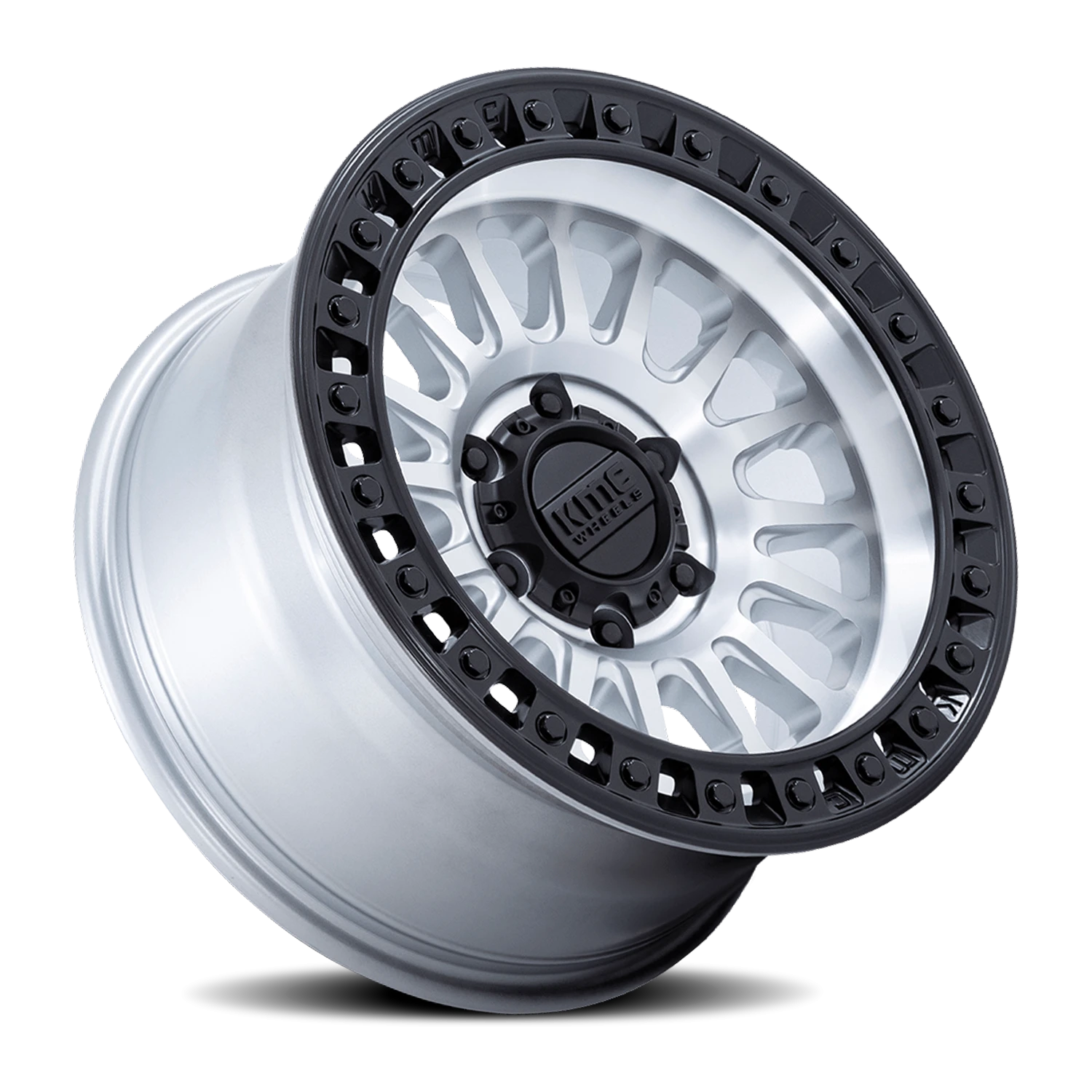 KMC IMS 17x8.5" 5x127mm 71.5mm CB -10mm Machined Silver Matte Black Lip