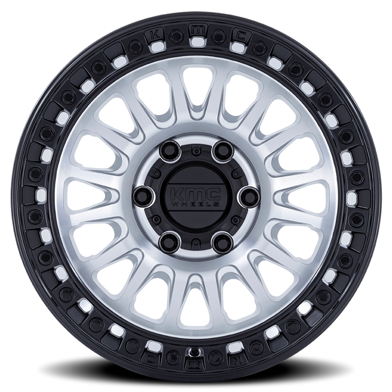KMC IMS 17x8.5" 5x127mm 71.5mm CB -10mm Machined Silver Matte Black Lip