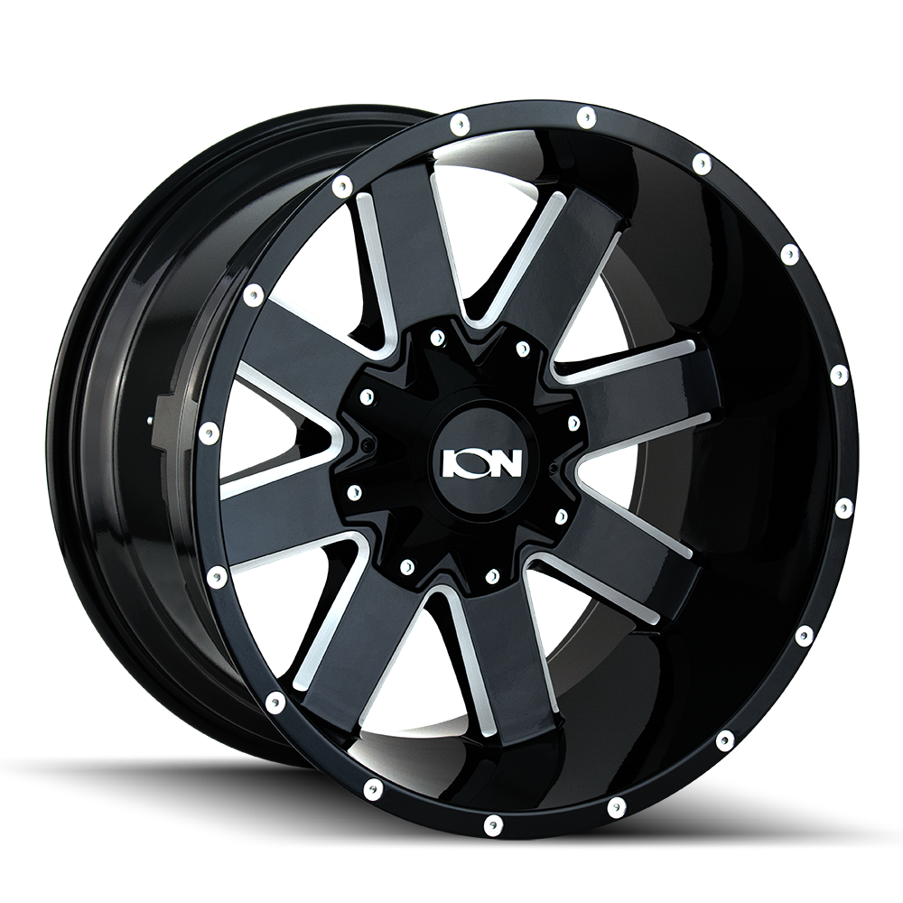 Ion 141 Gloss Black Milled 17x9 8x165.1 x12mm 130.8mm