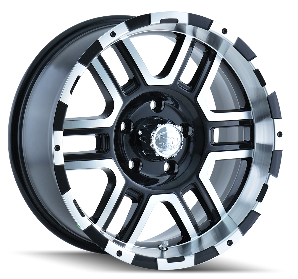 Ion 179 Satin Black Machined 17x8 5x135 10mm 87mm