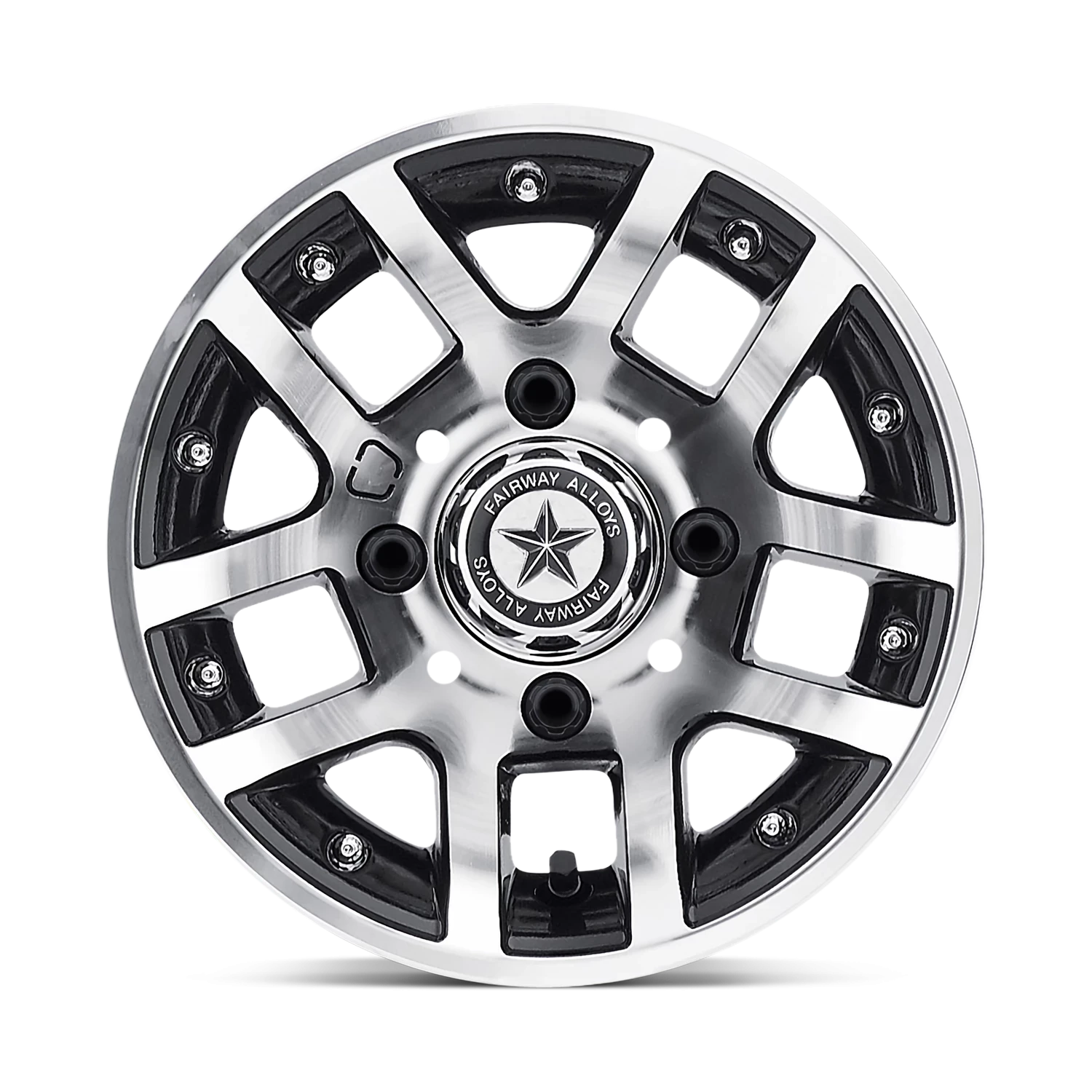 Fairway Alloys Illusion 10x7" 4x101.6mm 70.7mm CB -25mm Gloss Black Machined