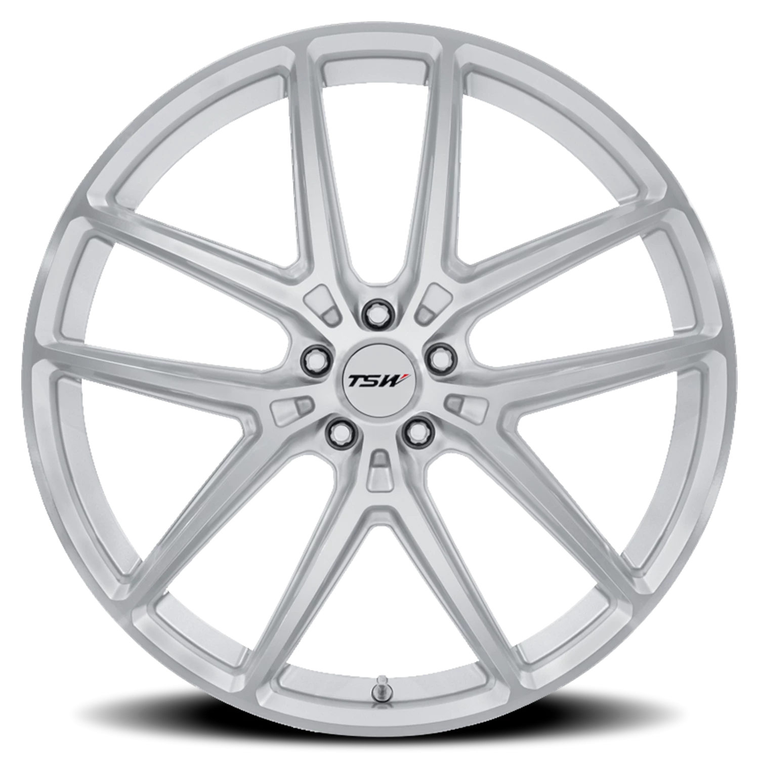 TSW Imola 19x10.5" 5x114.3mm 72.56mm CB +25mm Gloss Silver Machined Face