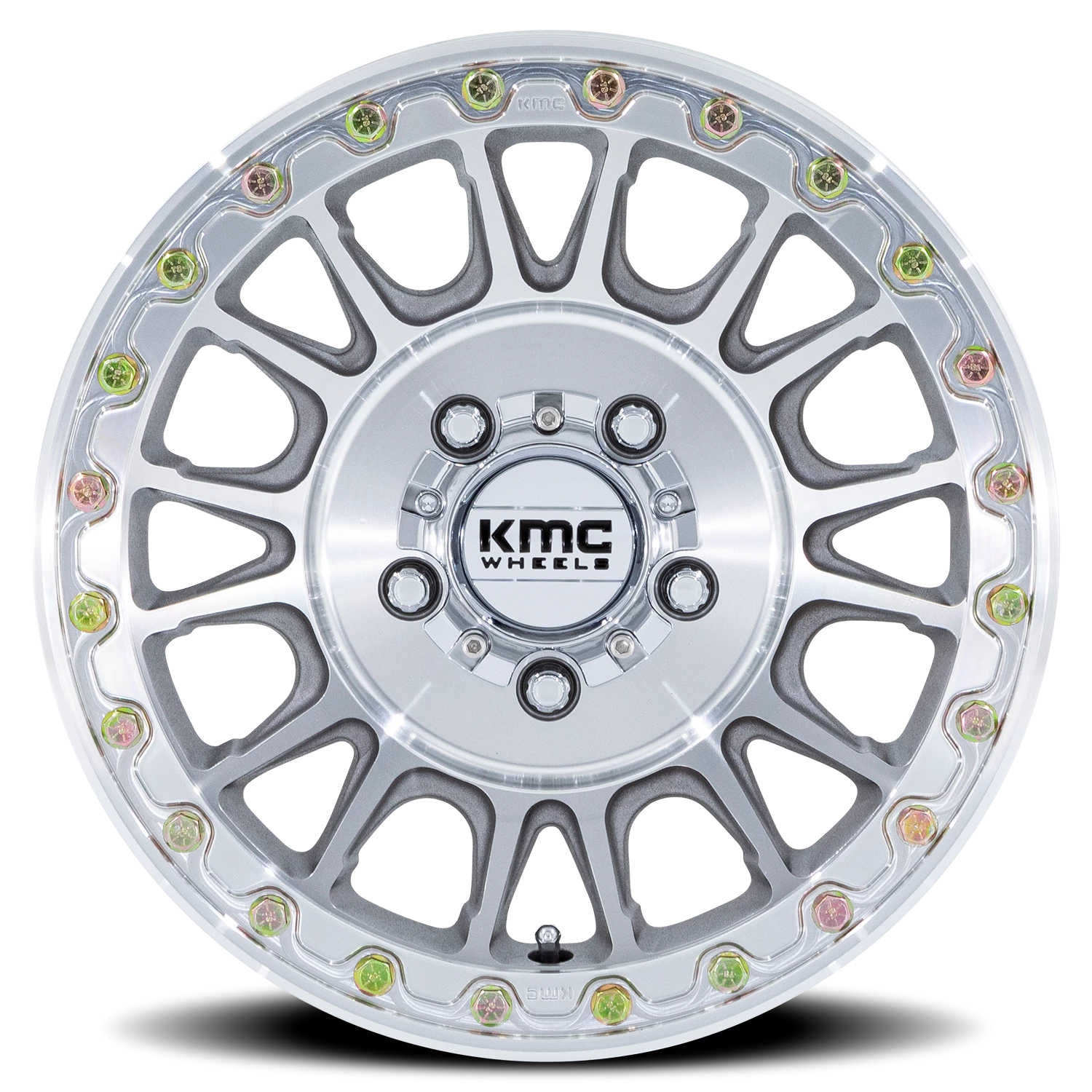 KMC Impact UTV Beadlock 15x7" 4x156mm 115.1mm CB +38mm Machined Silver