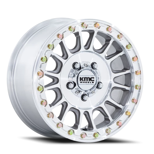 KMC Impact UTV Beadlock 15x7" 5x114.3mm 72.56mm CB +10mm Machined Silver