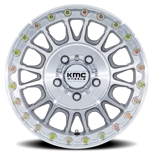 KMC Impact UTV Beadlock 15x10" 5x114.3mm 72.56mm CB 0mm Machined Silver