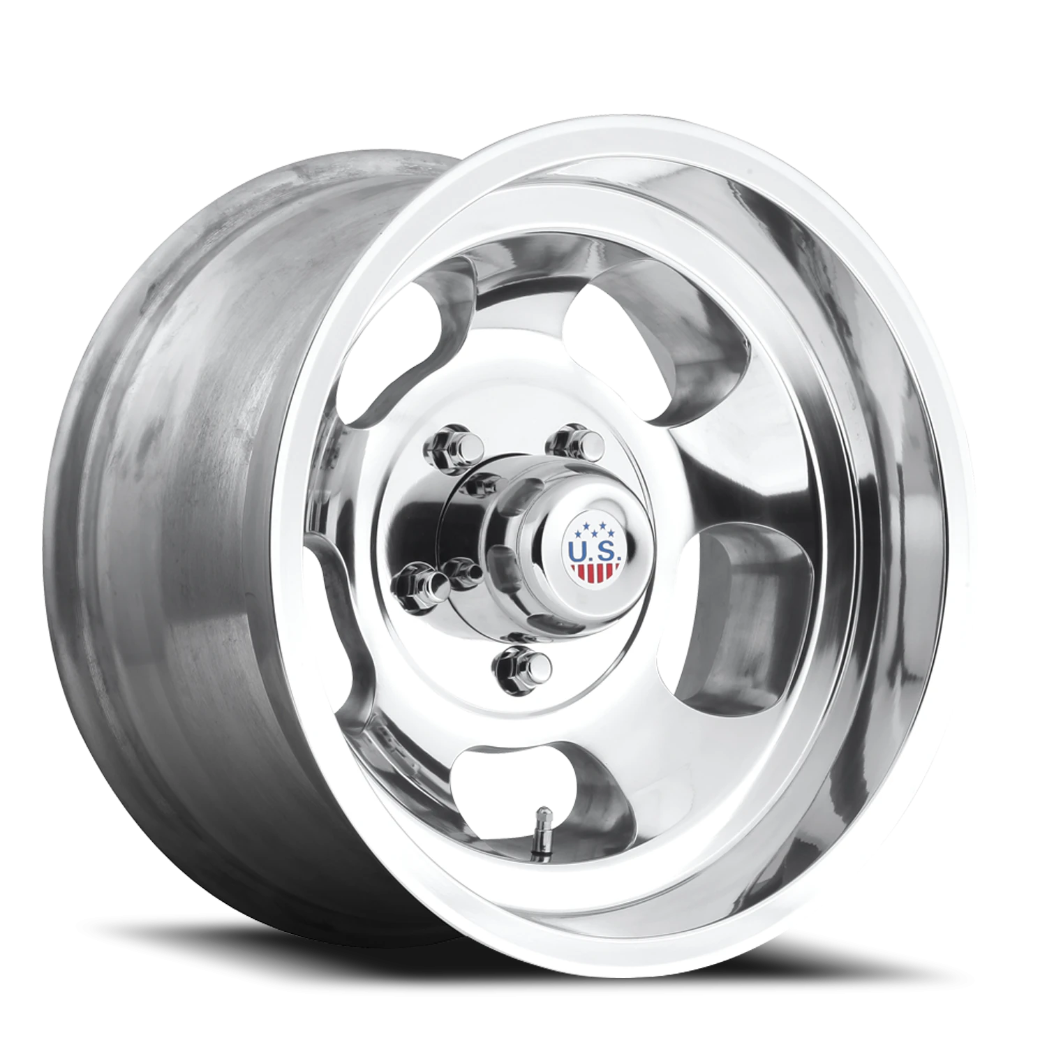 US Mags Indy 15x7" 5x114.3mm 72.56mm CB -5mm High Luster Polished