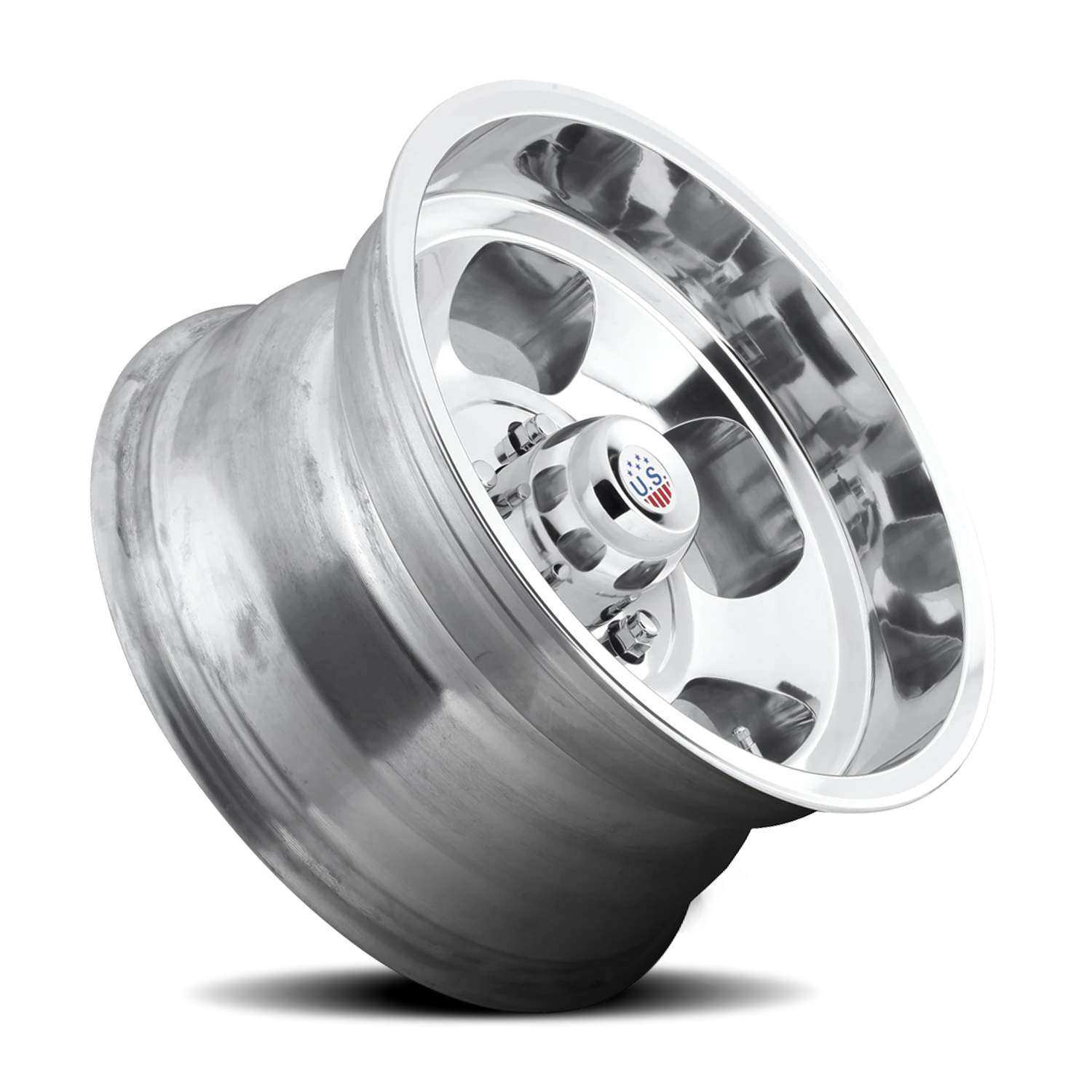 US Mags Indy 15x7" 5x114.3mm 72.56mm CB -5mm High Luster Polished