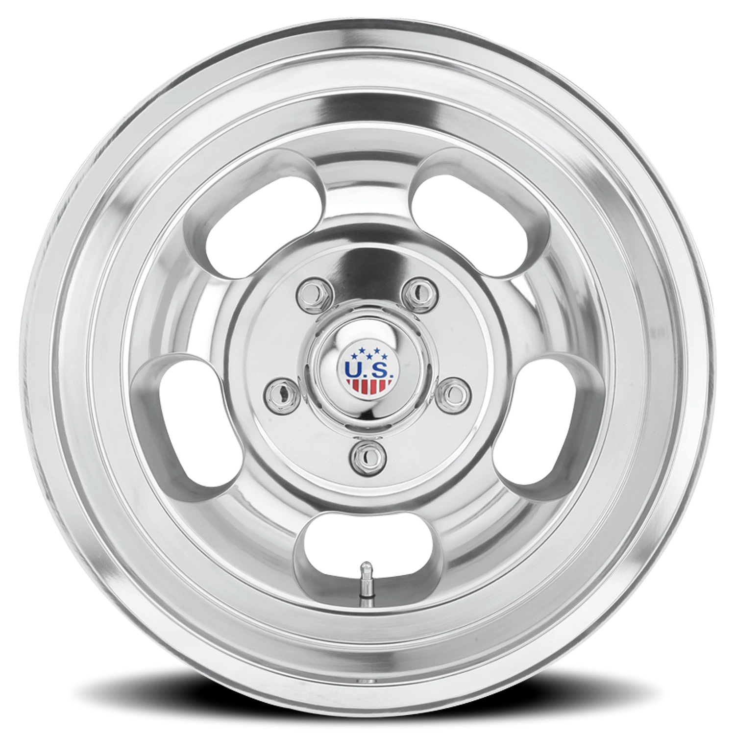 US Mags Indy 15x7" 5x114.3mm 72.56mm CB -5mm High Luster Polished