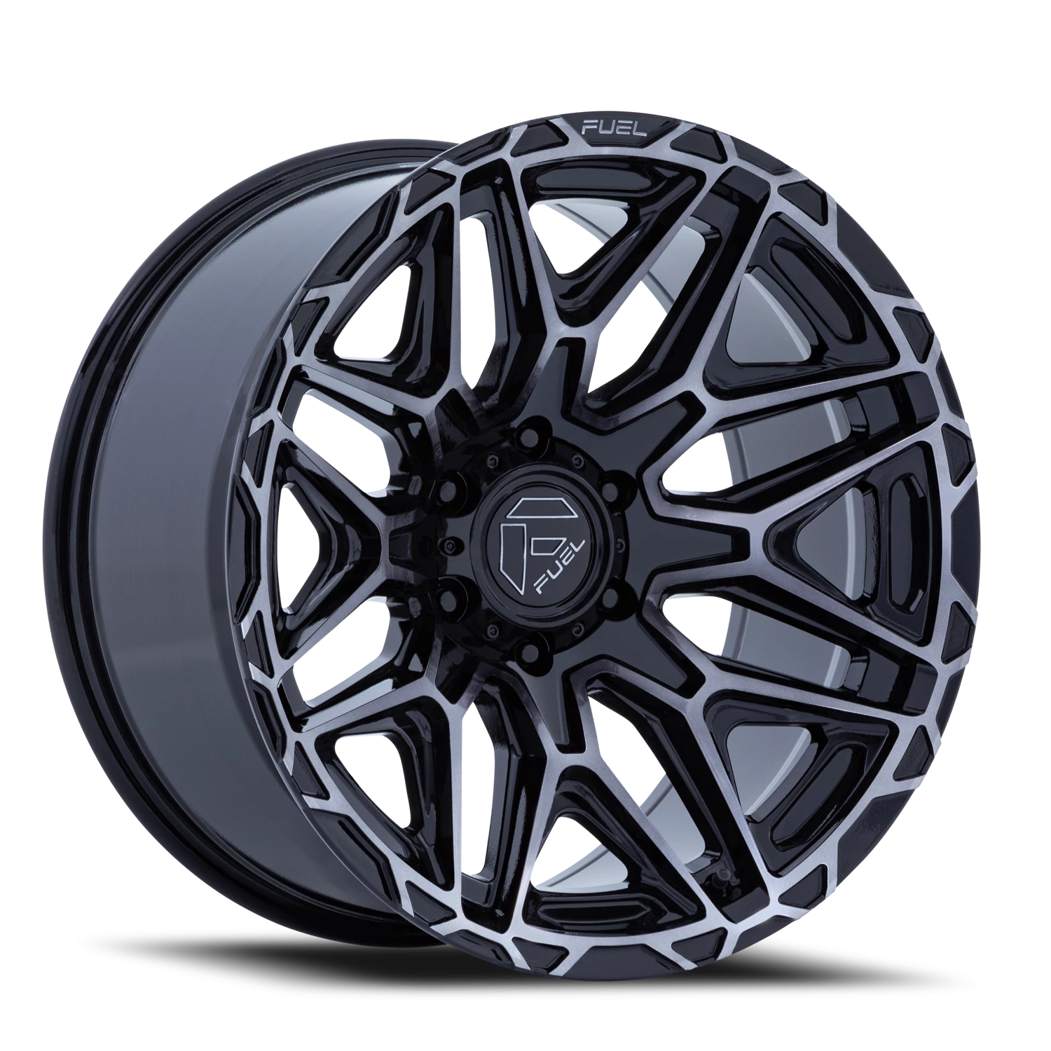 Fuel Injector 20x9" 6x135mm 87.1mm CB +20mm Gloss Black Machined Face-Dark Tint