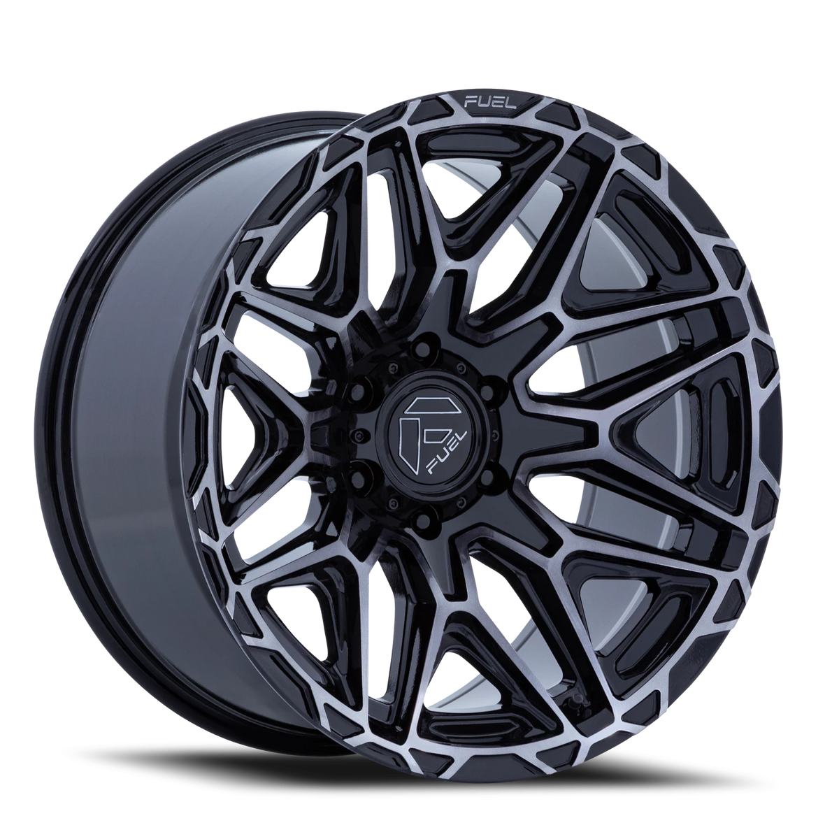 Fuel Injector 20x9 +1 8x180mm 124.2mm Gloss Black Machined Face-Dark Tint