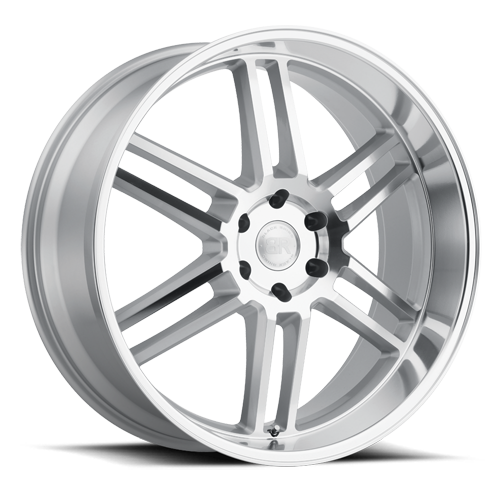 Black Rhino Katavi 22x10" 5x114.3mm 76.1mm CB +30mm Silver Mirror Cut Face-Mirror Cut Lip