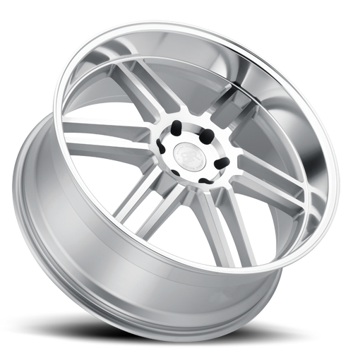 Black Rhino Katavi 22x10" 5x114.3mm 76.1mm CB +30mm Silver Mirror Cut Face-Mirror Cut Lip