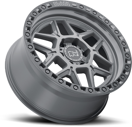 Black Rhino Kelso 20x9" 6x139.7mm 112.1mm CB 0mm Battleship Gray Black Lip Edge-Black Bolts