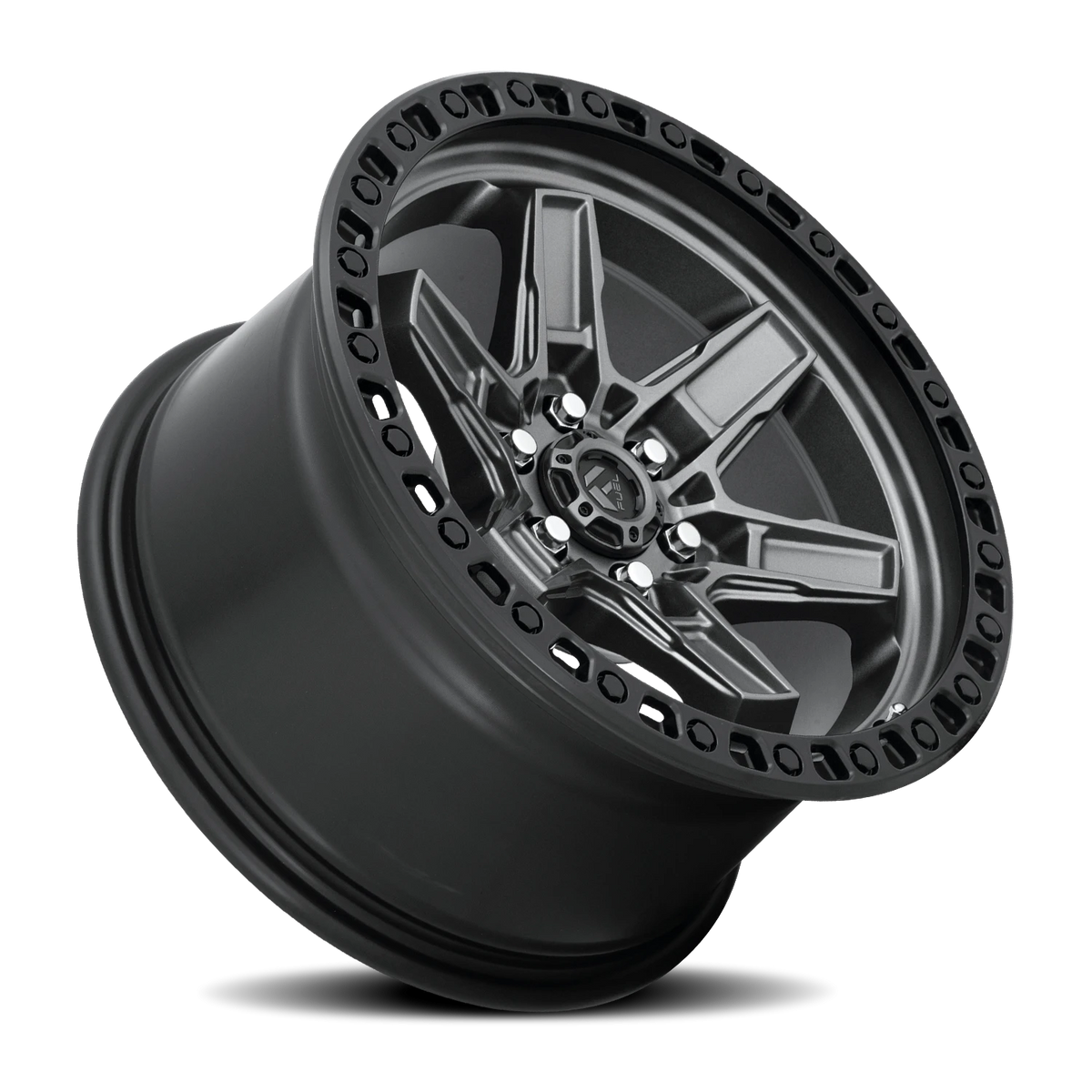 Fuel Kicker 17x9 +12 6x114.3mm 66.06mm Matte Gunmetal Black Bead Ring