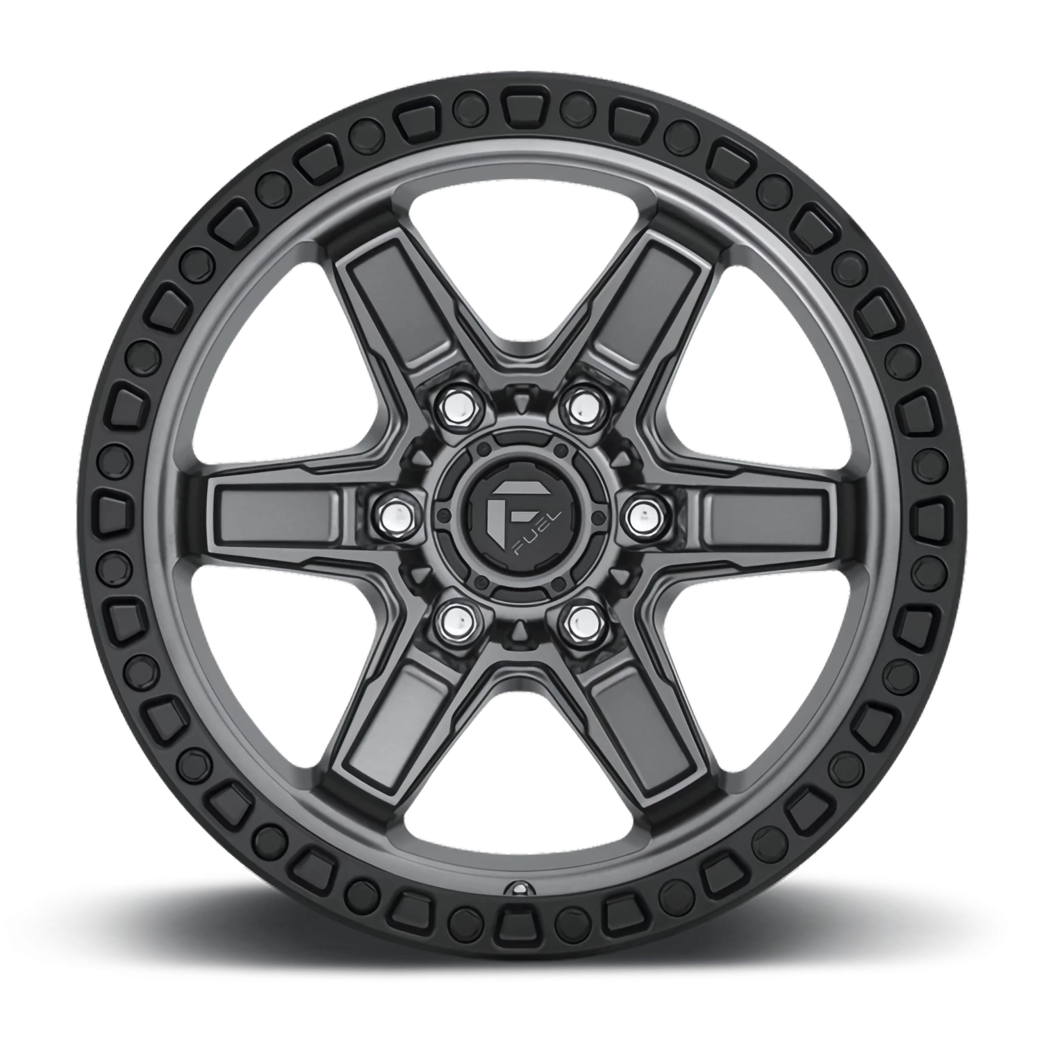 Fuel Kicker 17x9" 6x139.7mm 106.1mm CB -12mm Matte Gunmetal Black Bead Ring