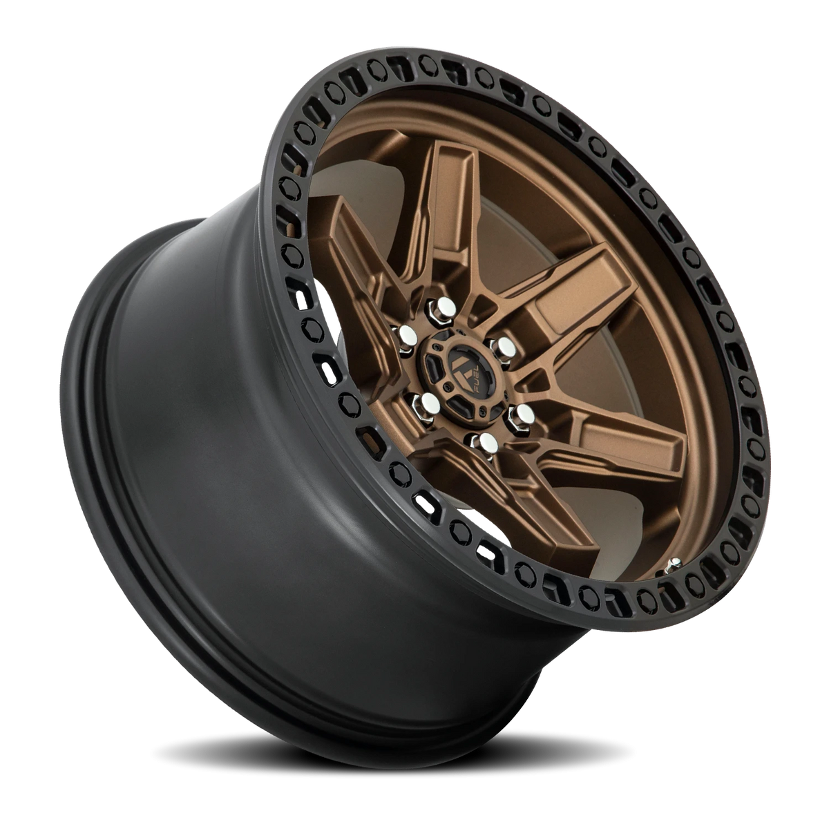 Fuel Kicker 17x9 -12 6x135mm 87.1mm Matte Bronze Black Bead Ring