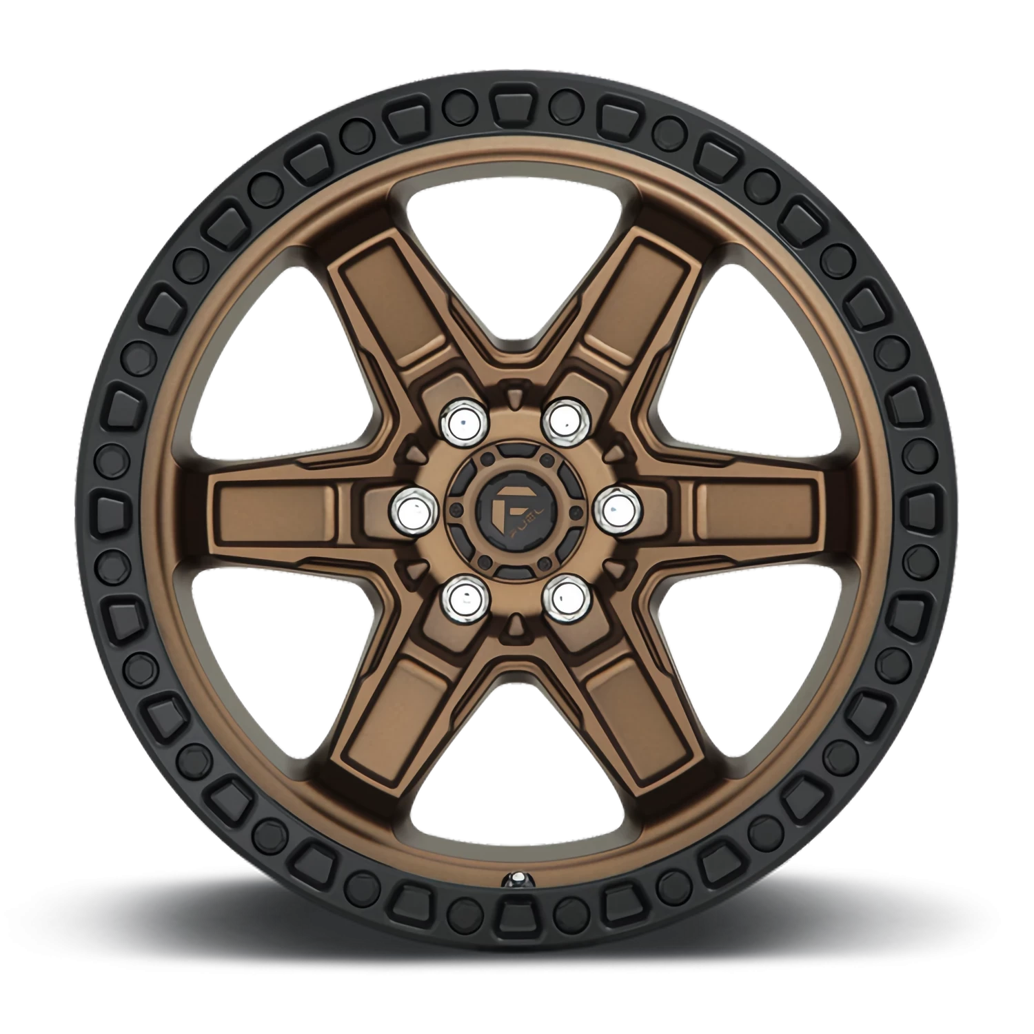 Fuel Kicker 17x9" 6x139.7mm 106.1mm CB -12mm Matte Bronze Black Bead Ring