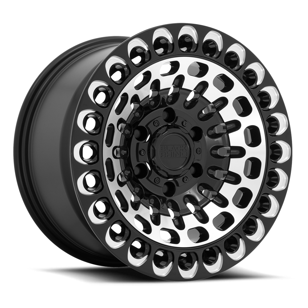 Black Rhino Labyrinth 17x9.5" 6x135mm 87.1mm CB +12mm Gloss Black Machined Face-Milled