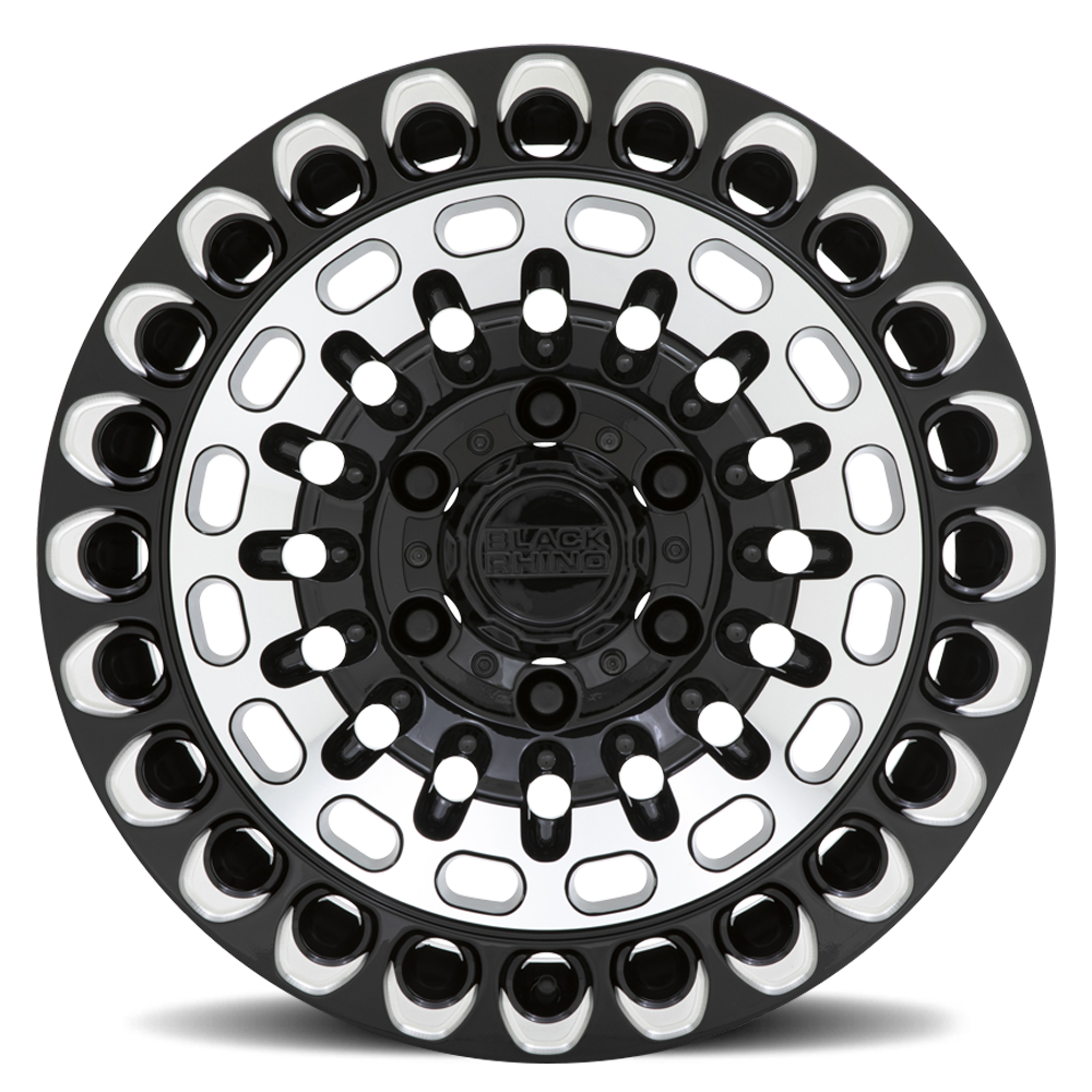 Black Rhino Labyrinth 17x9.5" 6x135mm 87.1mm CB +12mm Gloss Black Machined Face-Milled