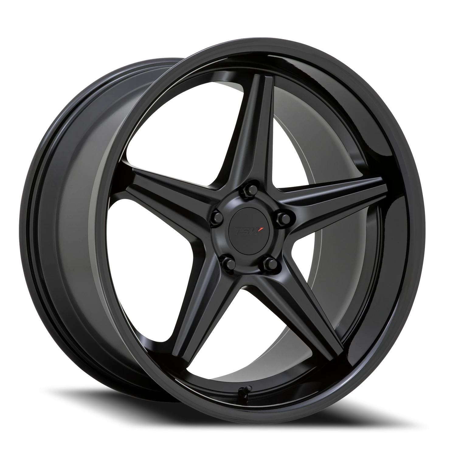 TSW Launch 19x8.5" 5x120mm 76.1mm CB +35mm Matte Black Gloss Black Lip