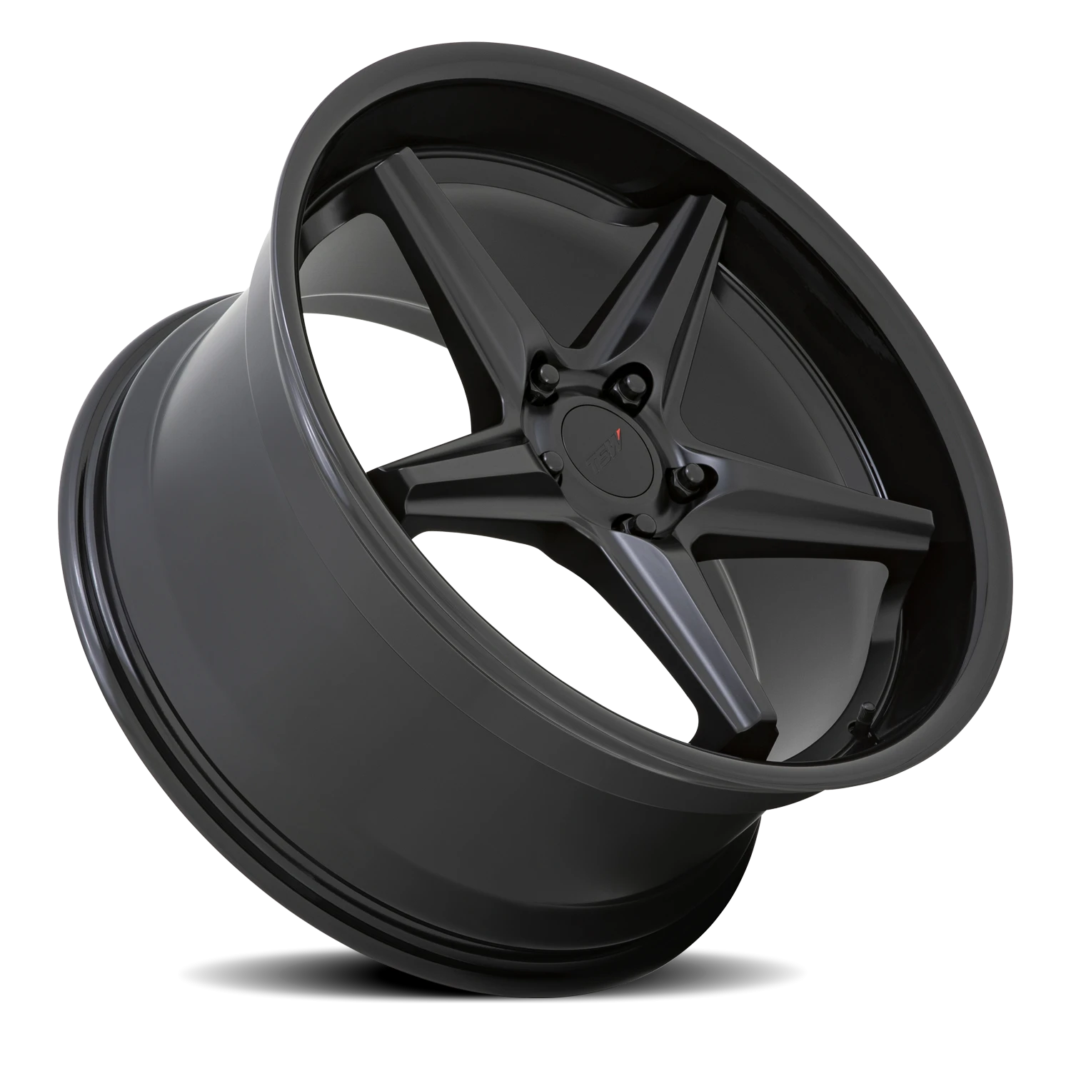 TSW Launch 19x9.5" 5x120mm 76.1mm CB +40mm Matte Black Gloss Black Lip