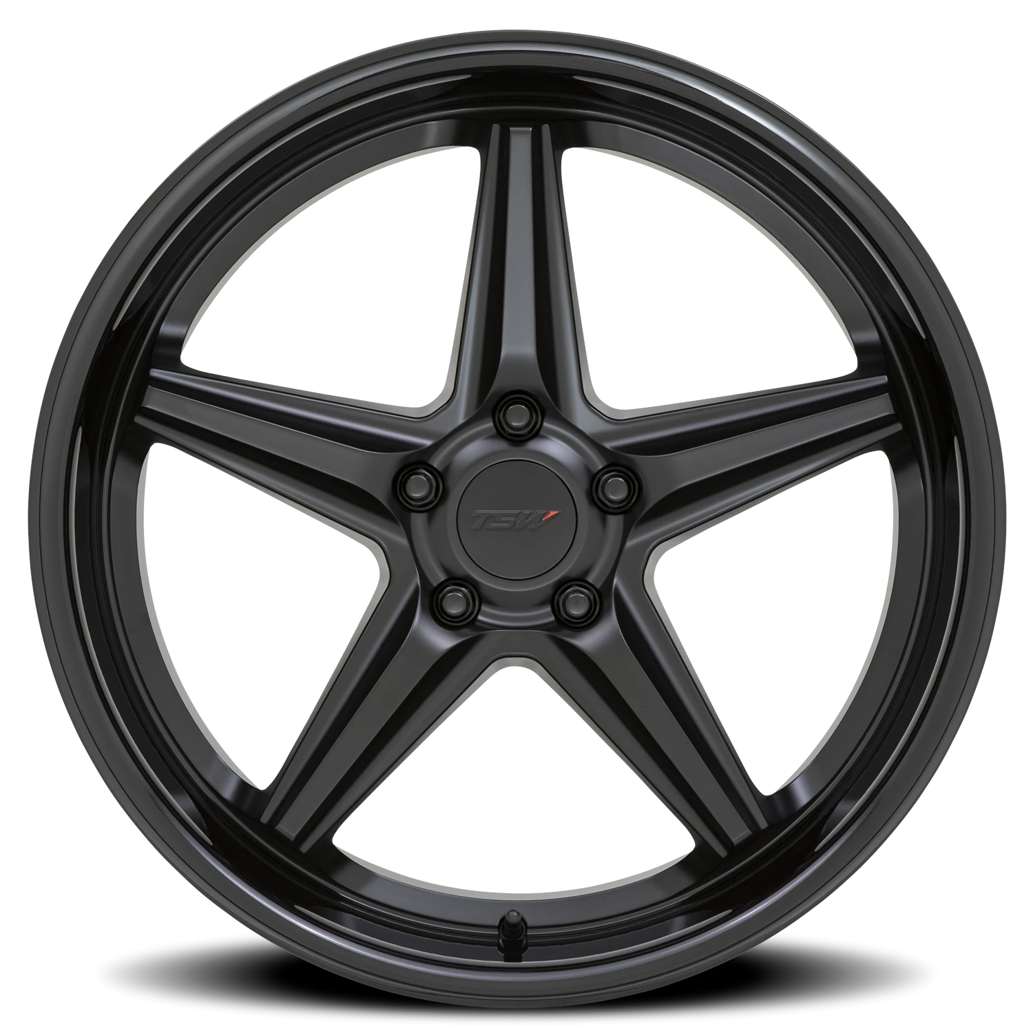 TSW Launch 19x8.5" 5x114.3mm 76.1mm CB +20mm Matte Black Gloss Black Lip