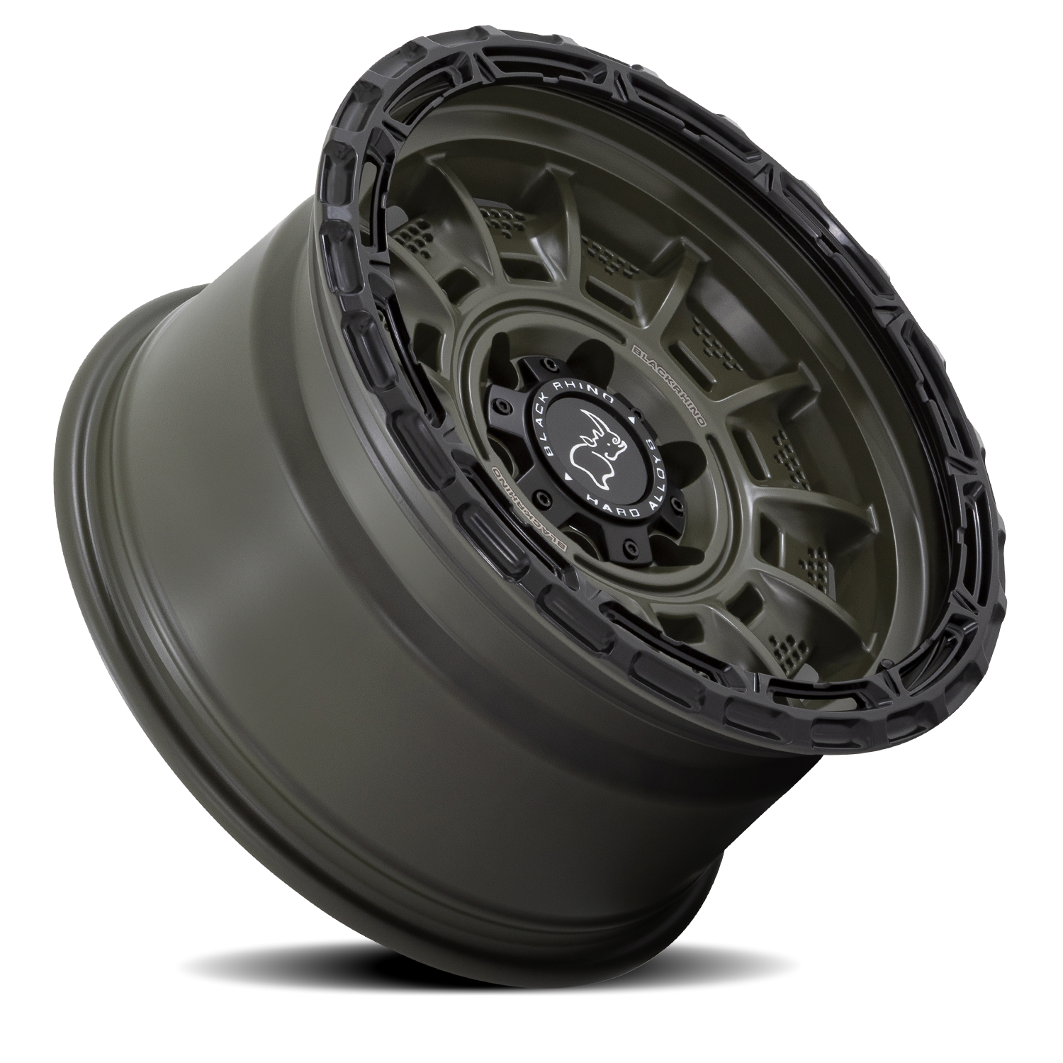 Black Rhino Legion 20x10" 5x127mm 71.5mm CB -18mm Olive Drab Green Black Lip