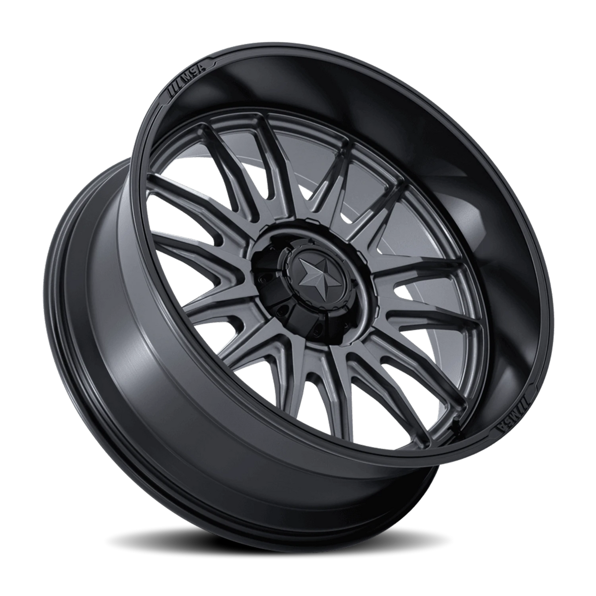 MSA M55 Commander UTV 15x7 +10 4x137mm 110.1mm Matte Gunmetal Matte Black Lip