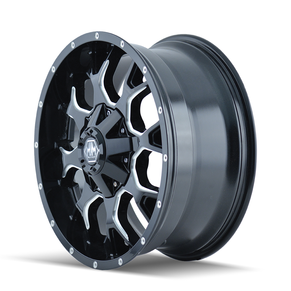 Mayhem Warrior 20x9" 8x180mm 124.1mm CB 0mm Gloss Black Milled Spokes