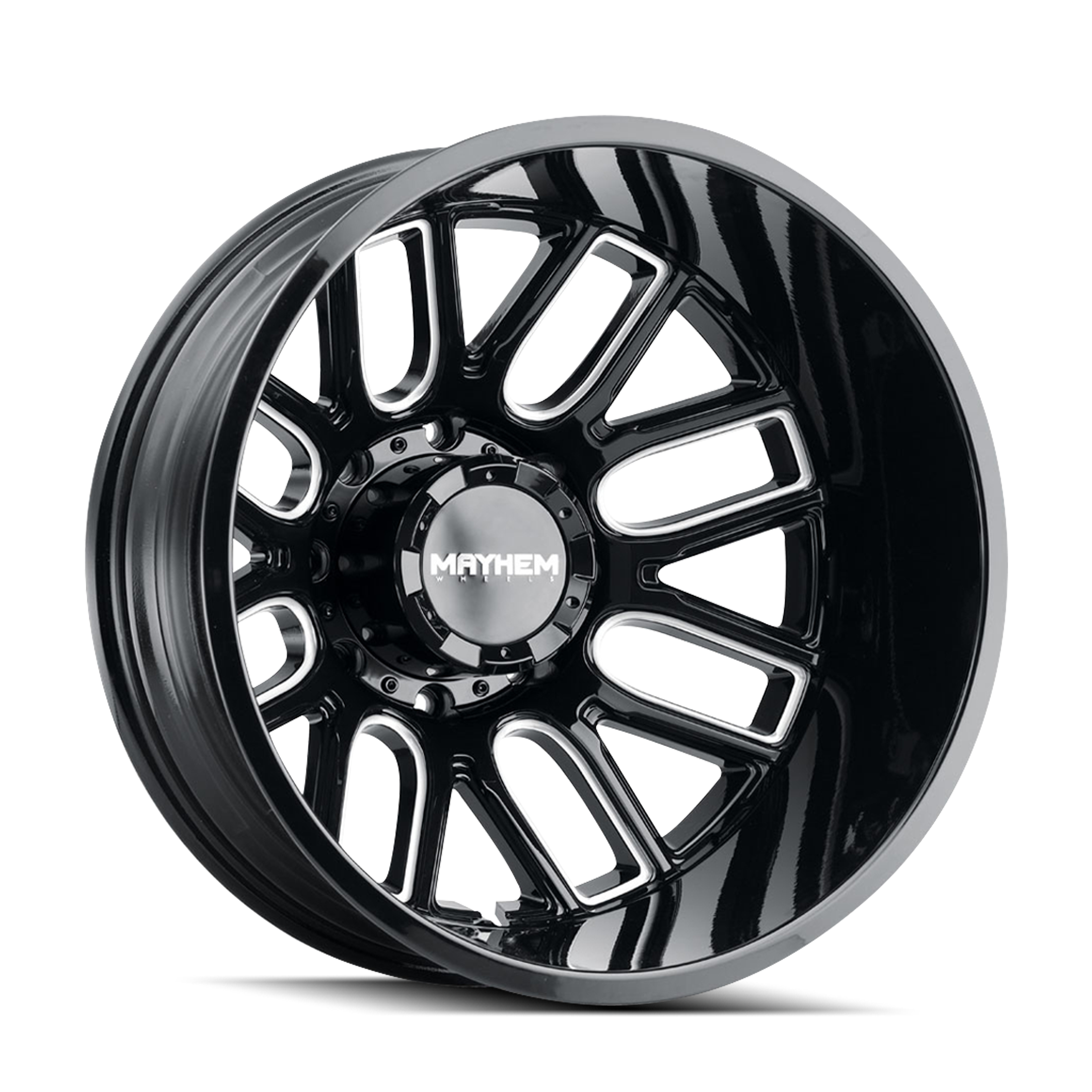 Mayhem Cogent Dually 22x8.25" 8x200mm 142mm CB -192mm Gloss Black Milled Spokes