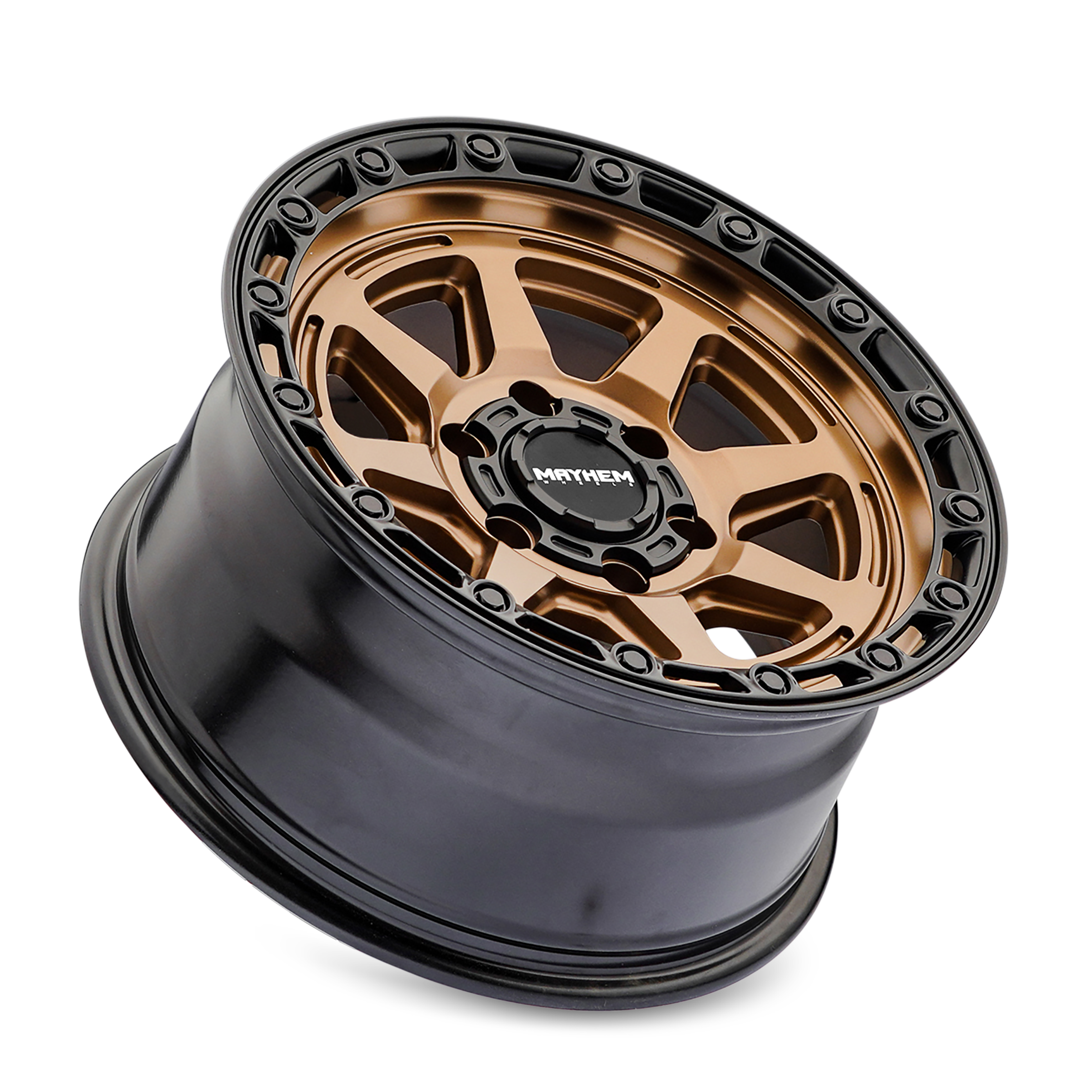 Mayhem Ridgeline 17x8.5" 6x139.7mm 106.1mm CB -6mm Satin Bronze Black Lip