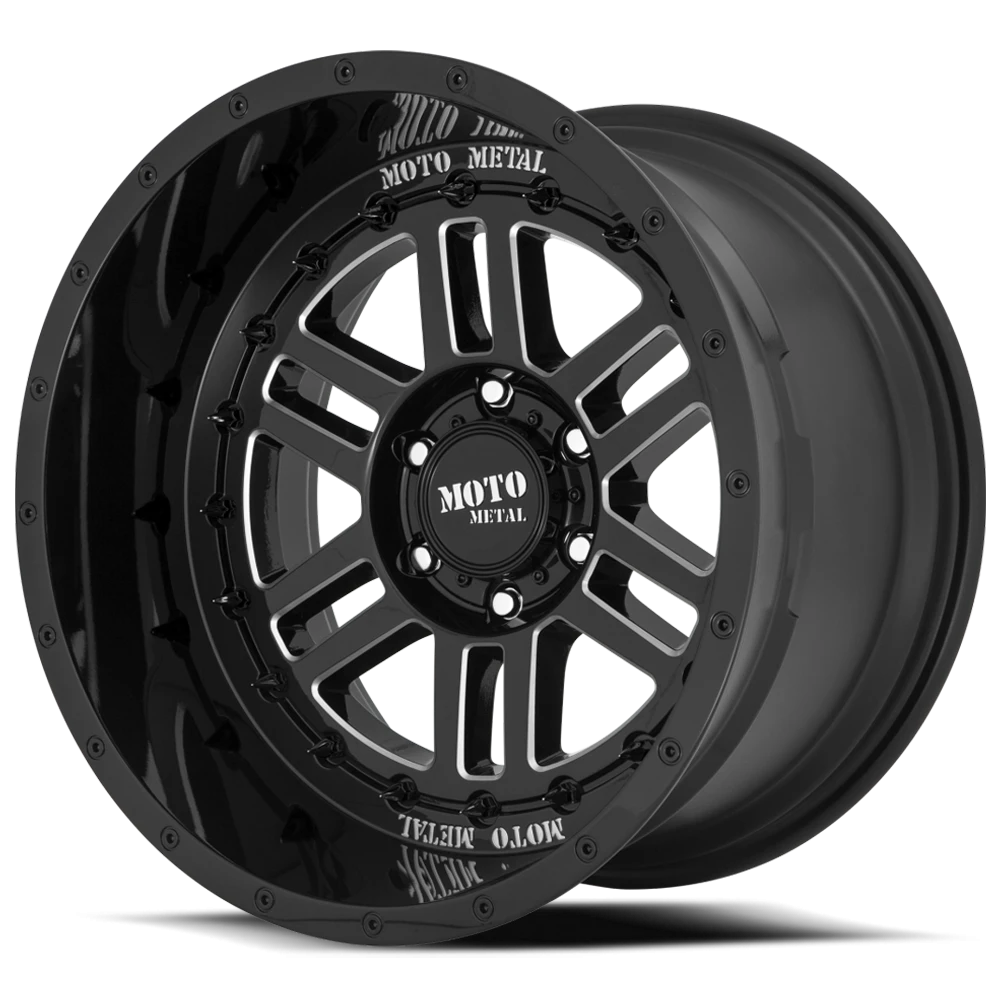 Moto Metal MO800 20x10" 5x127mm 71.5mm CB -18mm Gloss Black Milled