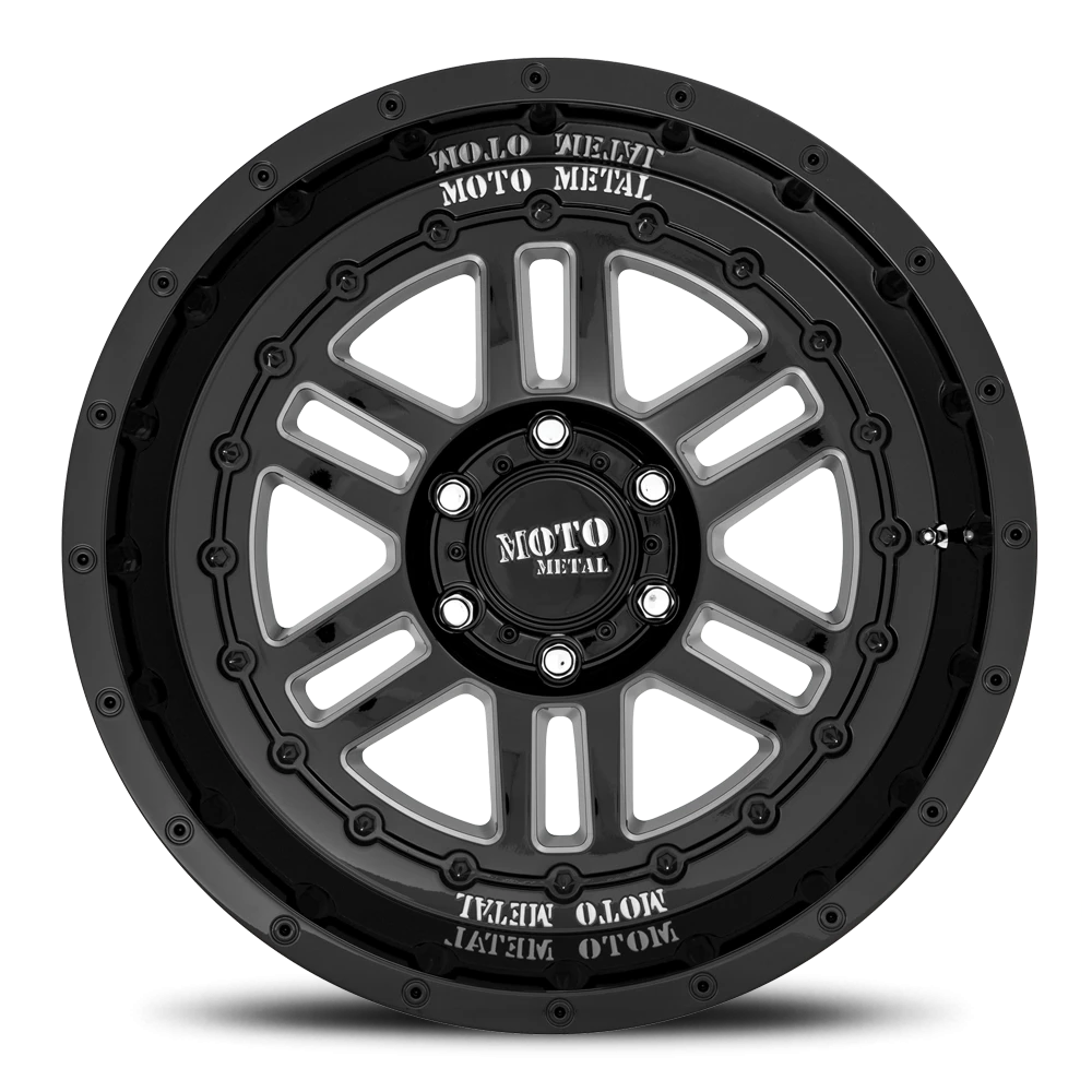 Moto Metal MO800 20x10" 5x127mm 71.5mm CB -18mm Gloss Black Milled