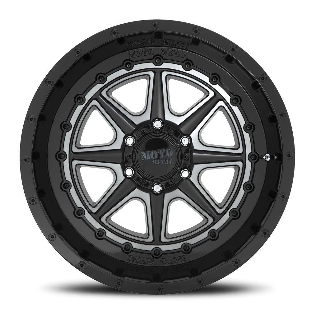 Moto Metal MO801 20x10" 8x170mm 125.5mm CB -18mm Gloss Black Gray Tint