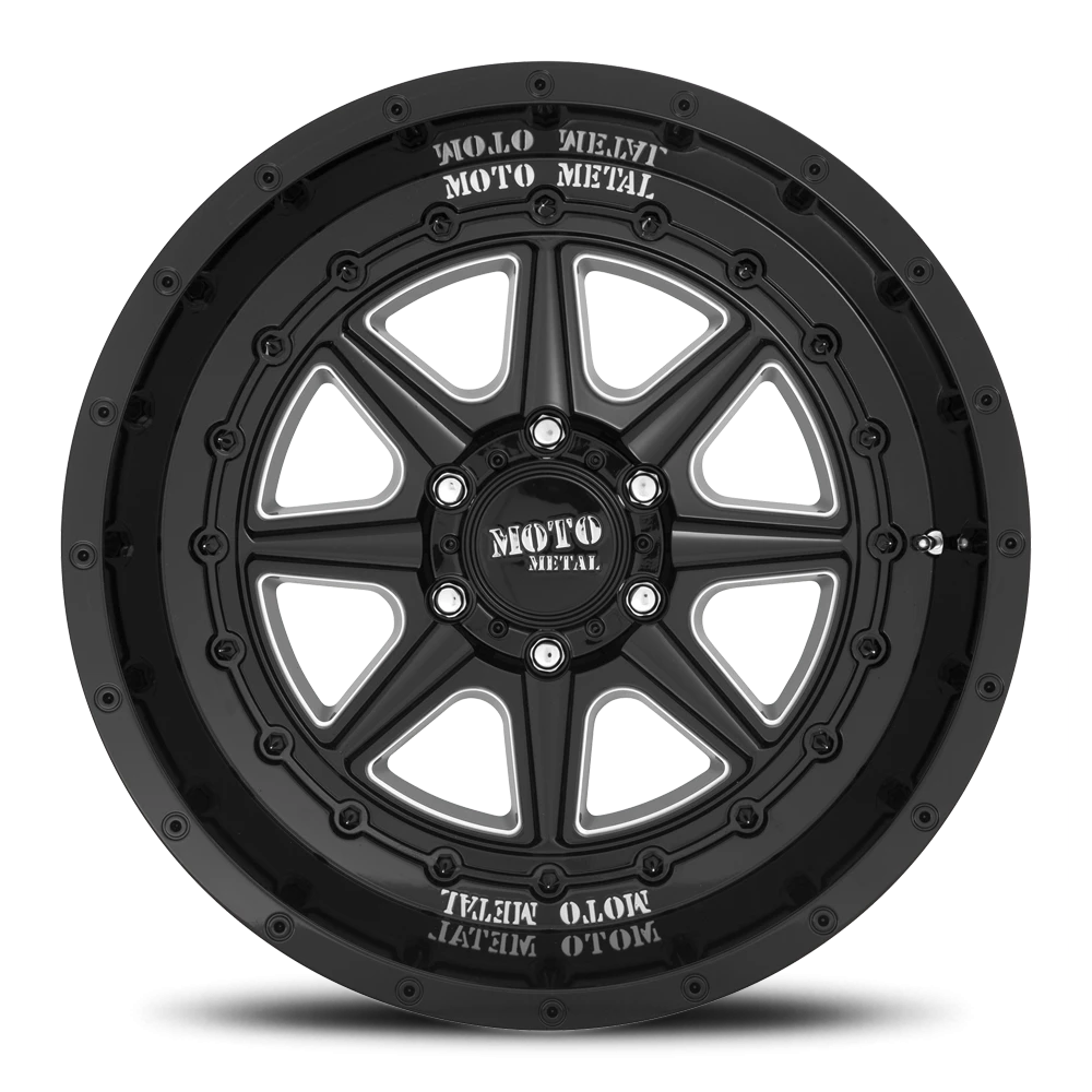 Moto Metal MO801 24x12" 8x165.1mm 125.5mm CB -44mm Gloss Black Milled