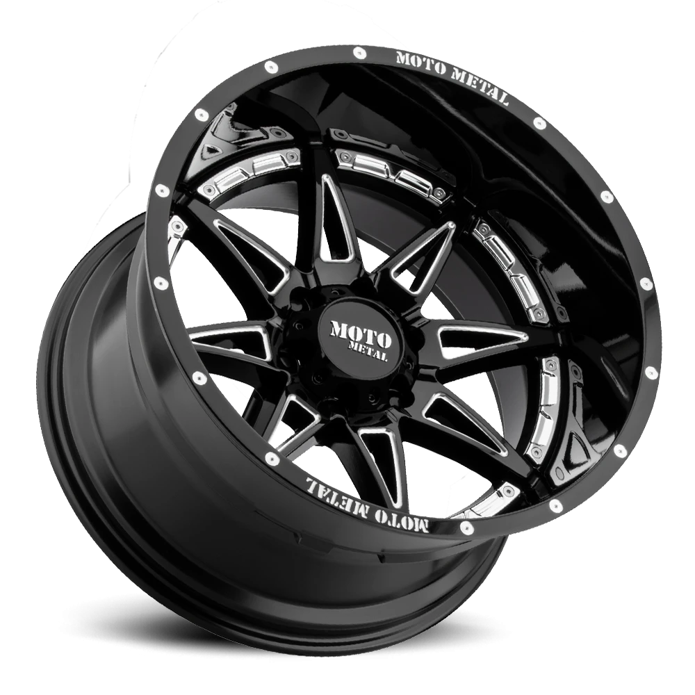 Moto Metal MO993 Hydra GB-M 20x10 -18 8x165.1mm 125.5mm Gloss Black Milled