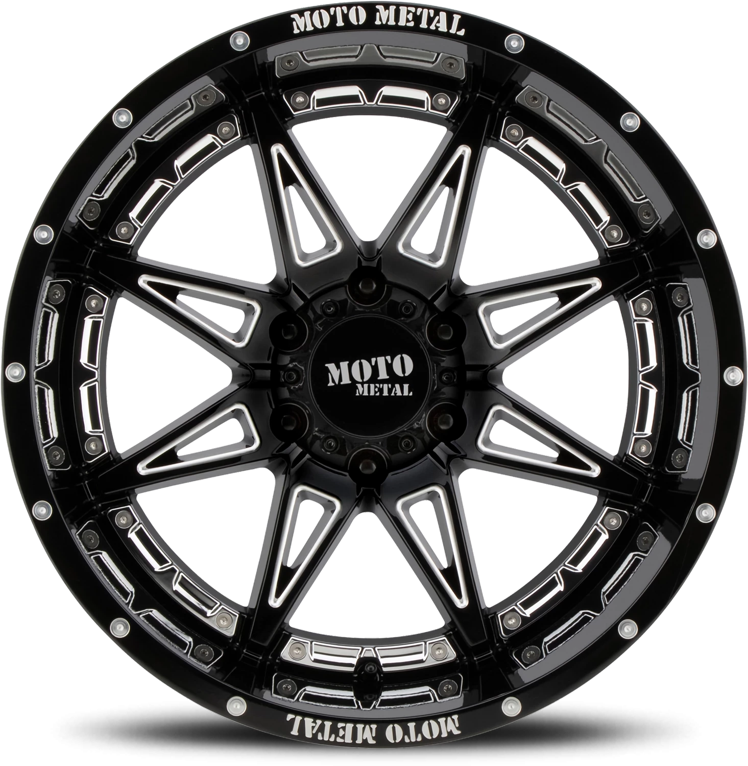 Moto Metal MO993 Hydra GB-M 20x10 -18 8x165.1mm 125.5mm Gloss Black Milled