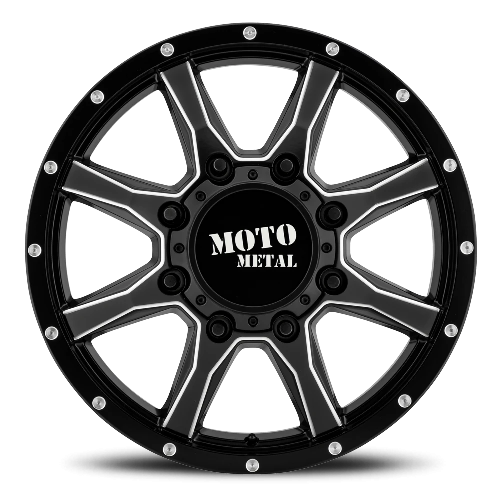 Moto Metal MO995 Dually 20x8.3" 8x165.1mm 121.5mm CB +127mm Satin Black Milled