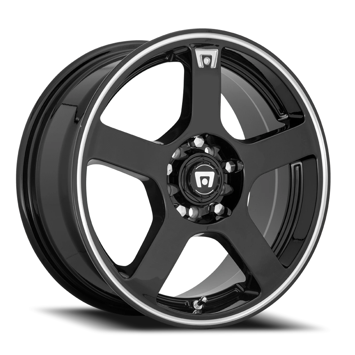 Motegi MR116 FS5 GBM 15x6.5 +40 4x100/4x114.3mm 72.6mm Gloss Black Machined Flange
