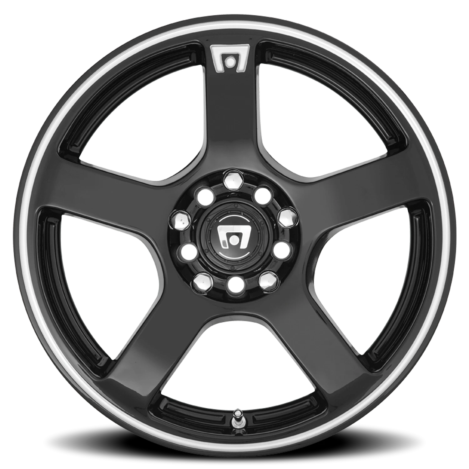 Motegi MR116 FS5 17x7" 5x112mm 72.6mm CB +40mm Gloss Black Machined Flange