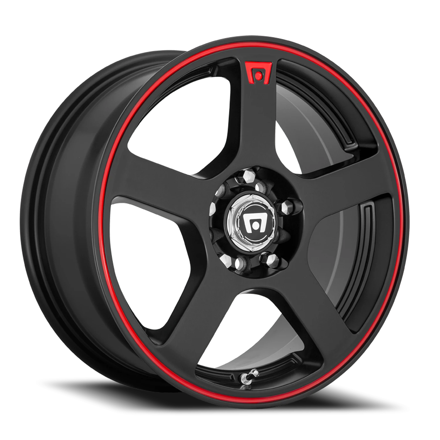 Motegi MR116 FS5 17x7" 5x100mm 72.6mm CB +40mm Matte Black Red Stripe
