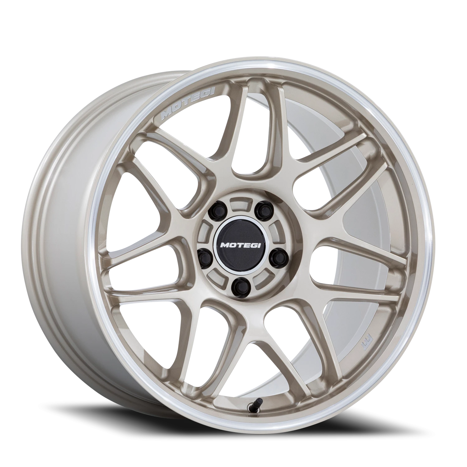 Motegi MR158 Tsubaki 18x9.5" 5x120mm 74.1mm CB +25mm Motorsport Gold Machined Lip