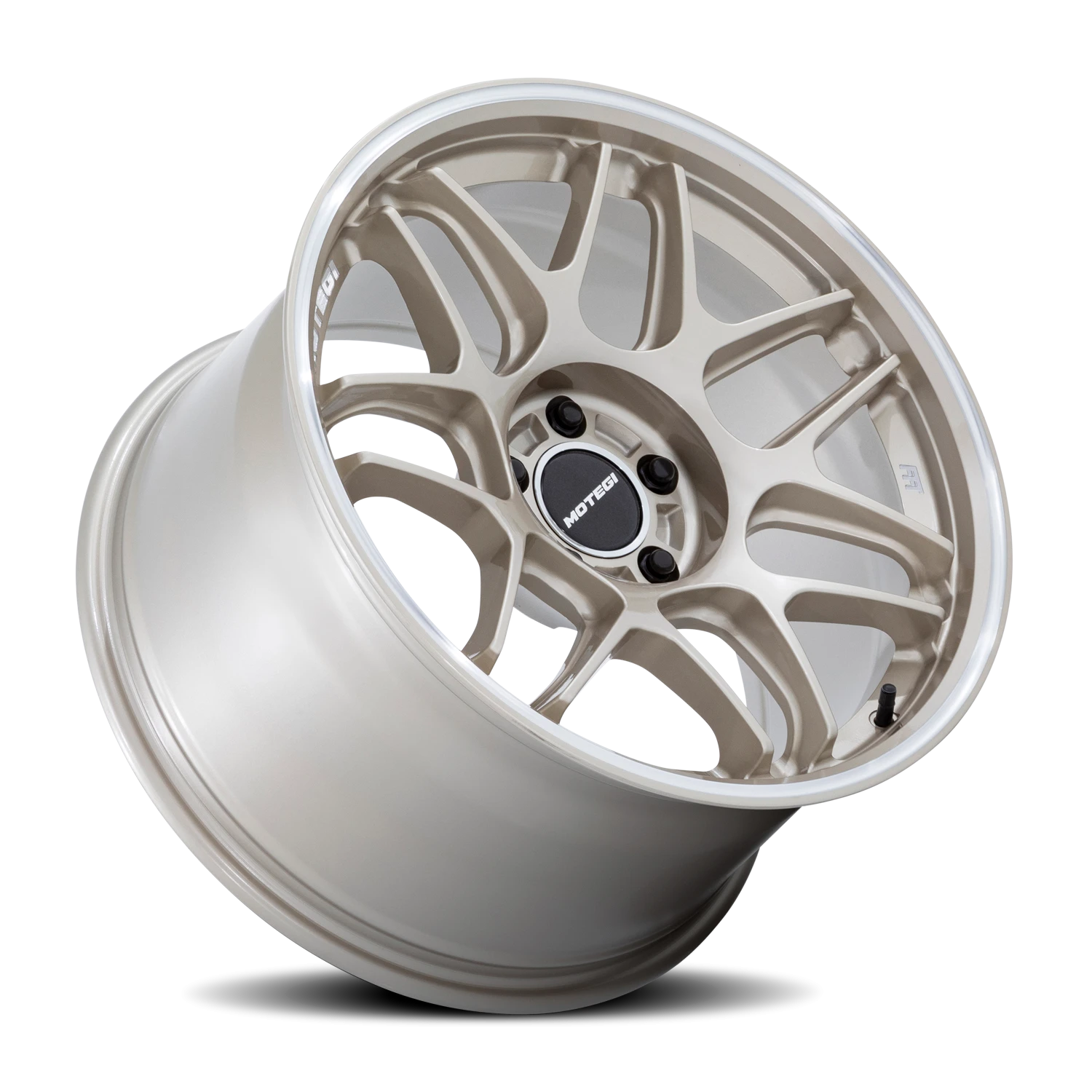 Motegi MR158 Tsubaki 18x9.5" 5x114.3mm 72.56mm CB +15mm Motorsport Gold Machined Lip
