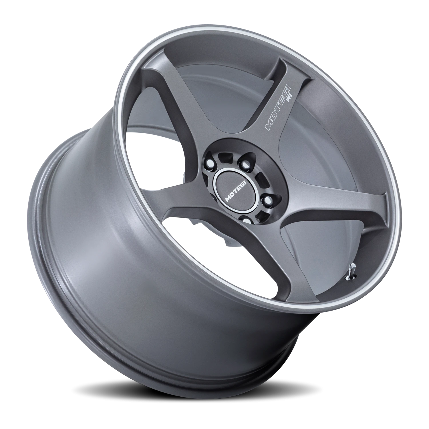 Motegi MR159 Battle V 17x8.5" 5x100mm 56.15mm CB +30mm Gunzilla Machined Lip Stripe