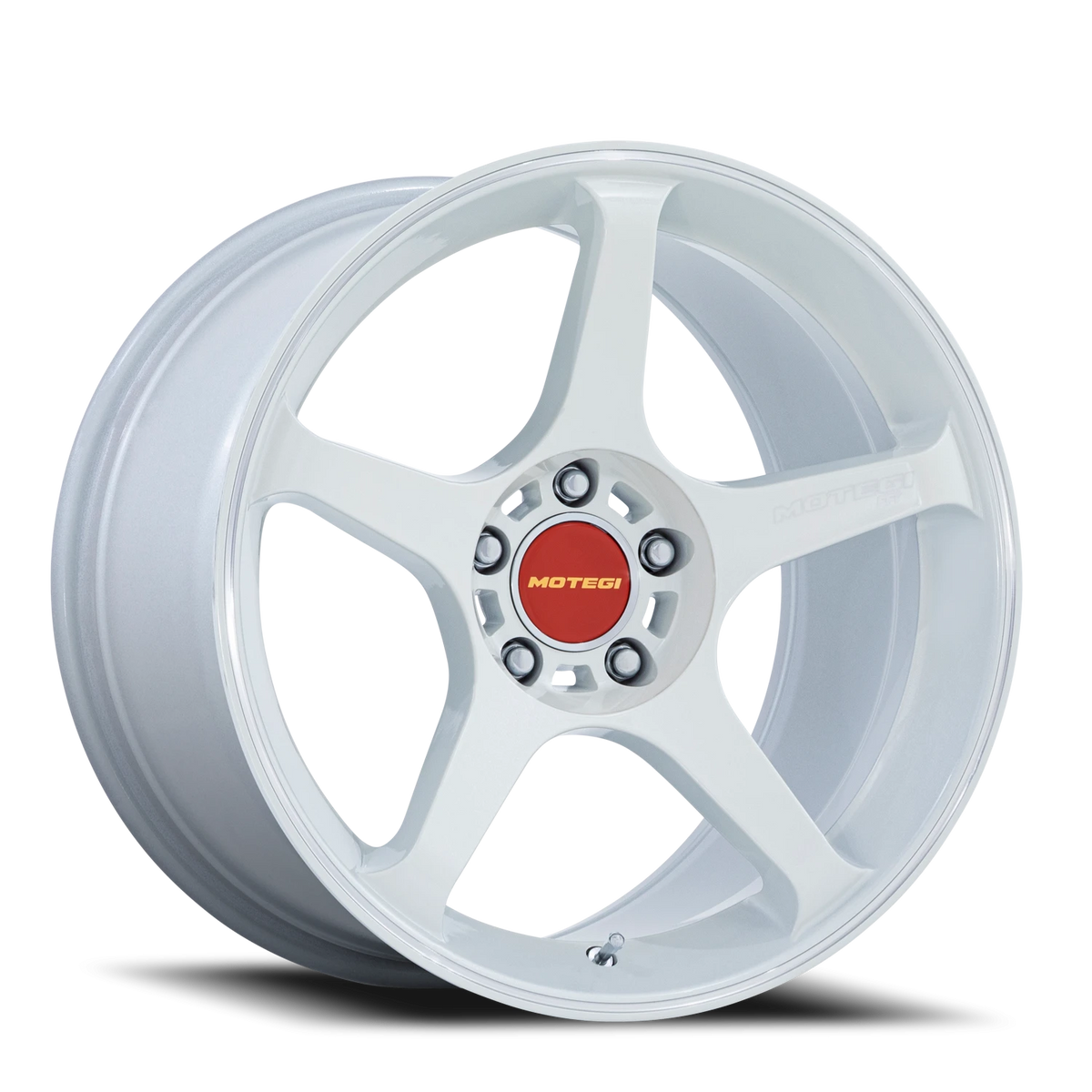 Motegi MR159 Battle V 18x9.5 +0 5x114.3mm 72.56mm Matsuri White Pearl Machined Lip Stripe